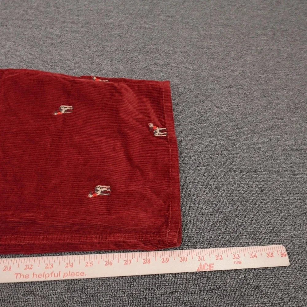 Free People Pants Womens 26 Red Corduroy Wide Leg Embroidered Deer Holiday - Picture 8 of 12